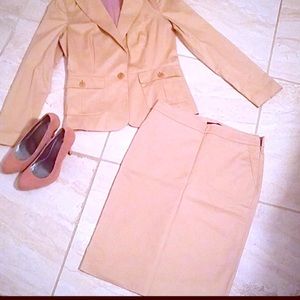 Talbots Tan Suit Blazer and Skirt